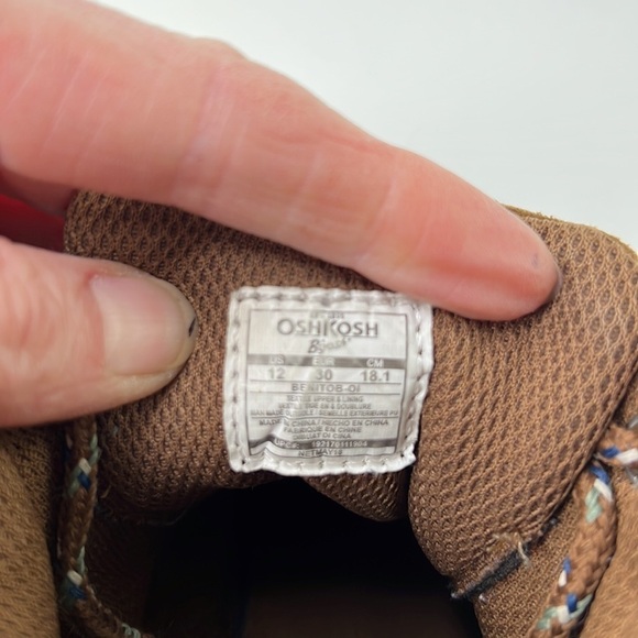 OshKosh B'gosh Kids Brown Booties size 12 - Picture 6 of 7